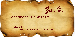 Zsemberi Henriett névjegykártya